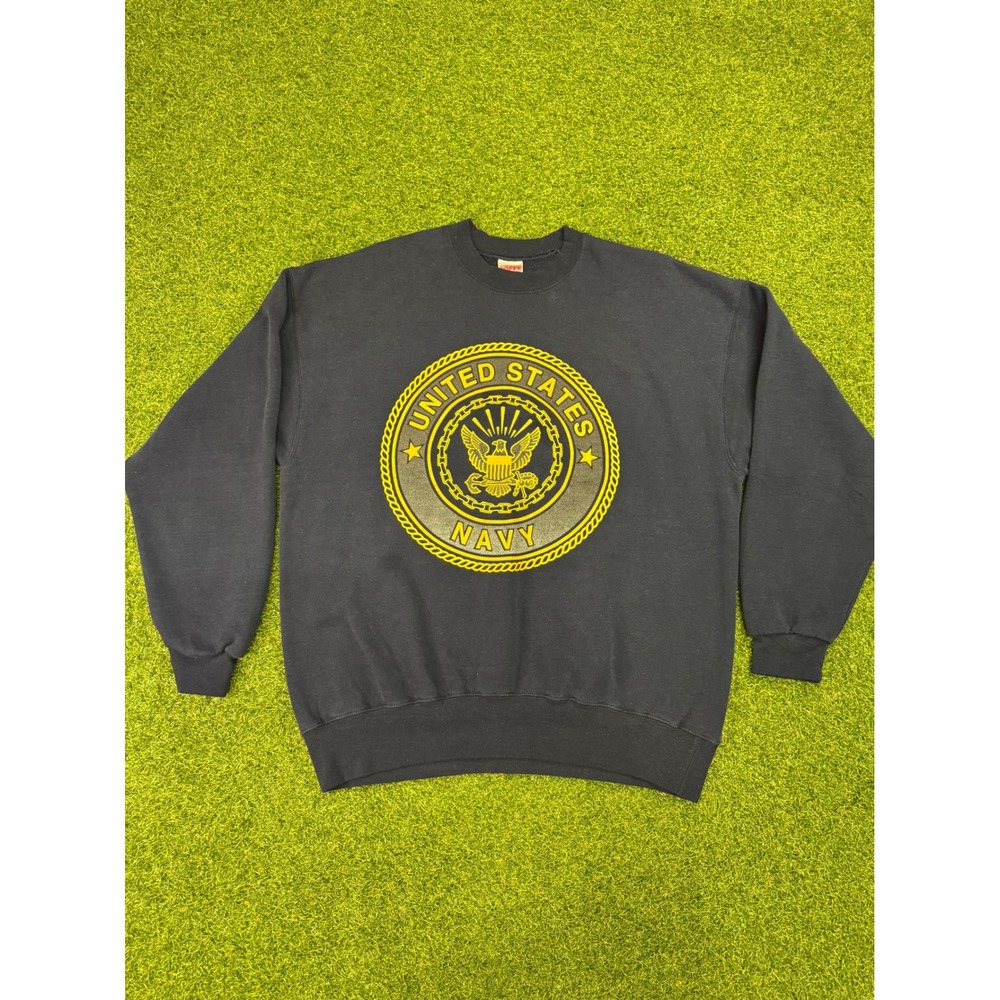 Vintage Soffe‎ US Navy Sweatshirt Mens XL Navy Blue Pullover Crewneck